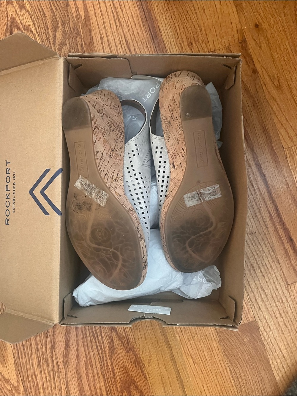 Rockport Women's Briah Wedge Sandal sling back beige size 9 - Picture 5 of 7